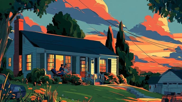 Cozy suburban home at sunset, illustrating homeowners retaining residence through a residential sale-leaseback arrangement.