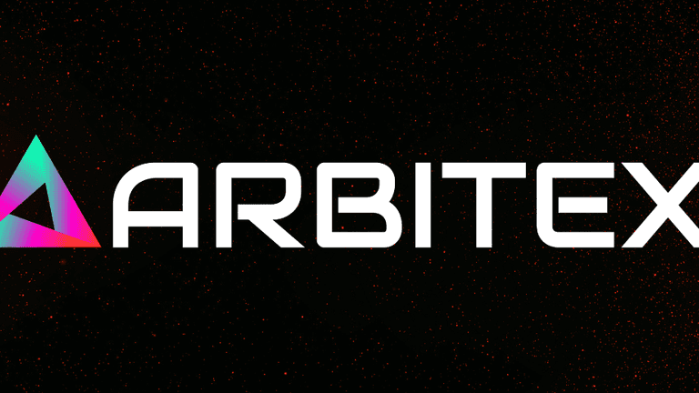 Arbitex logo featuring a multicolored triangle symbol and the text ‘ARBITEX’ in bold white font with ‘PASSIVE INCOME STAKING’ beneath, set against a dark background with specks of light.